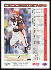 Michael Dean Perry Autographed 1993 Upper Deck Card #290 Cleveland Browns SKU #259542