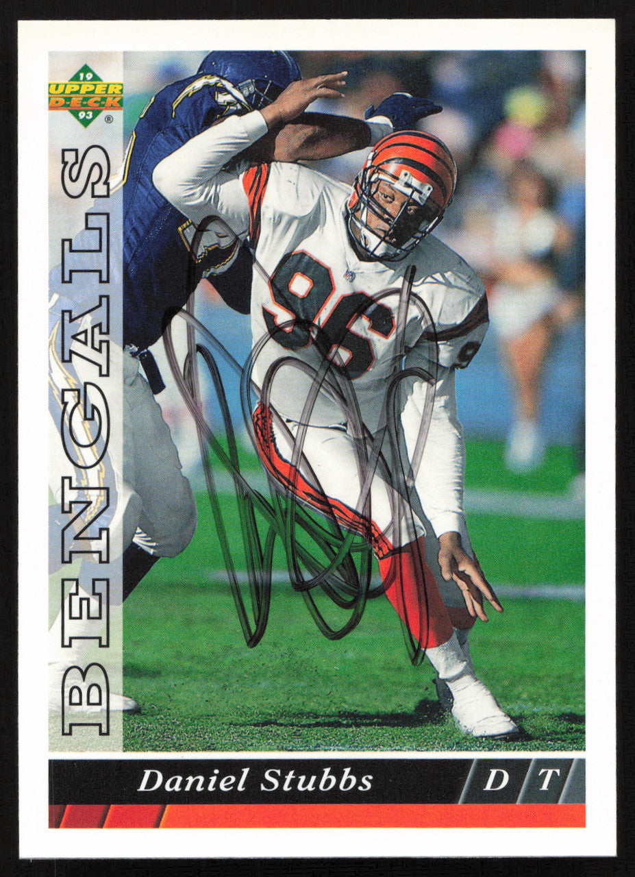 Daniel Stubbs Autographed 1993 Upper Deck Card #115 Cincinnati Bengals SKU #259543