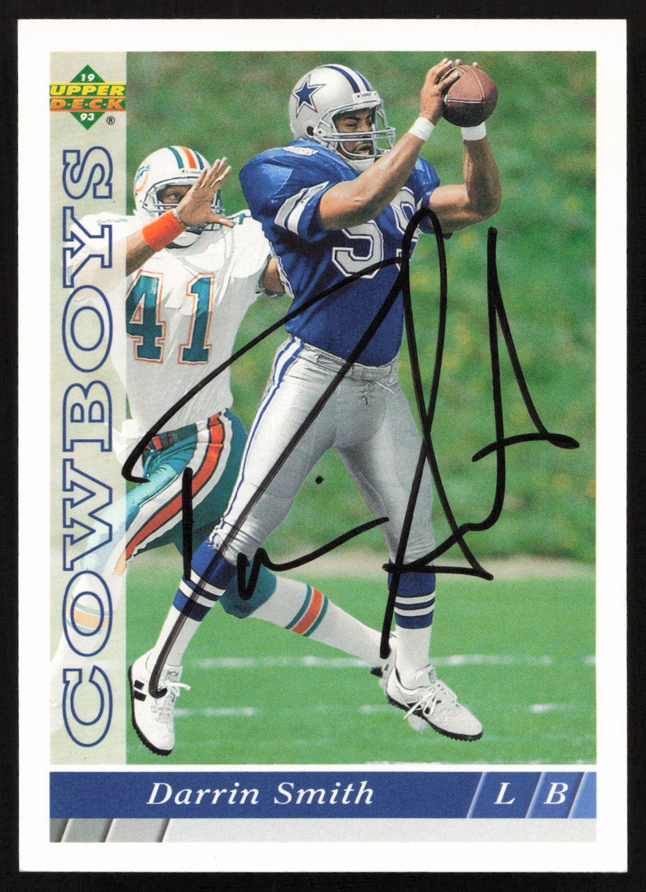 Darrin Smith Autographed 1993 Upper Deck Card #483 Dallas Cowboys SKU #259545