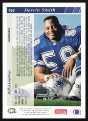 Darrin Smith Autographed 1993 Upper Deck Card #483 Dallas Cowboys SKU #259545