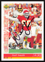 Neil Smith Autographed 1993 Upper Deck Card #450 Kansas City Chiefs SKU #259546
