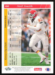 Neil Smith Autographed 1993 Upper Deck Card #450 Kansas City Chiefs SKU #259546