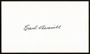 Earl Averill Autographed 3x5 Index Card Cleveland Indians SKU #259554