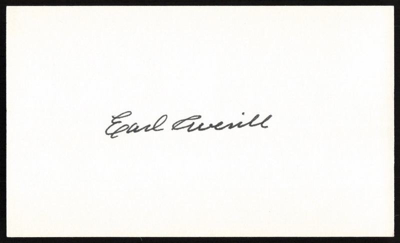 Earl Averill Autographed 3x5 Index Card Cleveland Indians SKU #259554