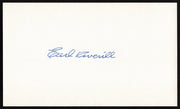 Earl Averill Autographed 3x5 Index Card Cleveland Indians SKU #259555