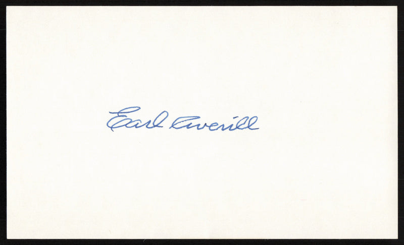 Earl Averill Autographed 3x5 Index Card Cleveland Indians SKU #259555