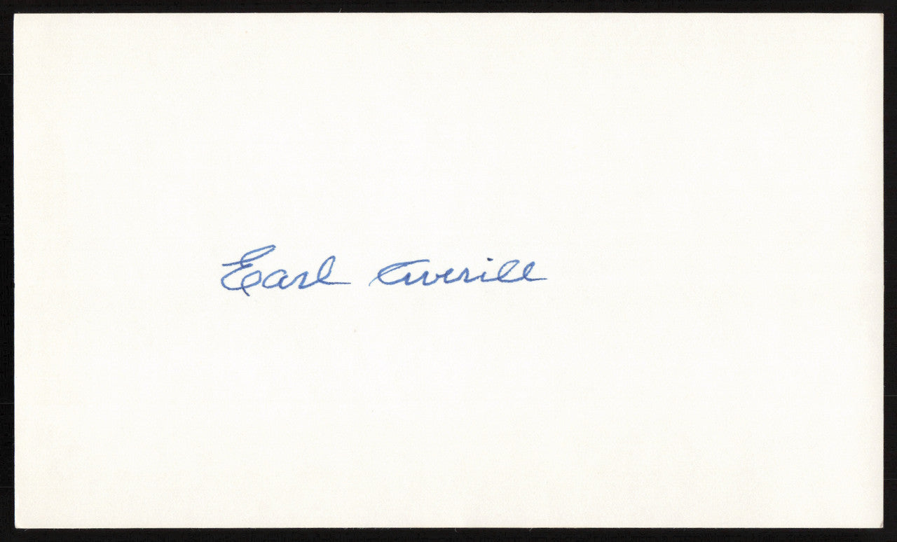 Earl Averill Autographed 3x5 Index Card Cleveland Indians SKU #259556