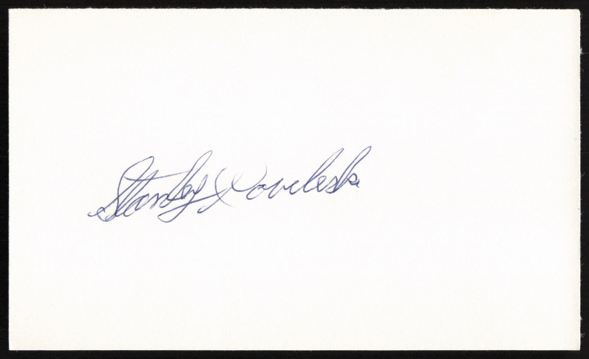 Stan Coveleski Autographed 3x5 Index Card Cleveland Indians SKU #259562