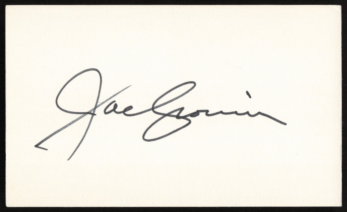 Joe Cronin Autographed 3x5 Index Card Boston Red Sox SKU #259566