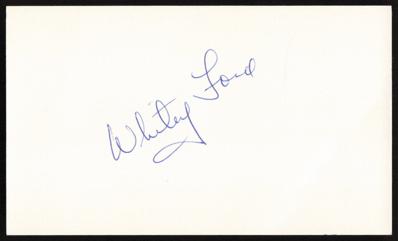 Whitey Ford Autographed 3x5 Index Card New York Yankees SKU #259569