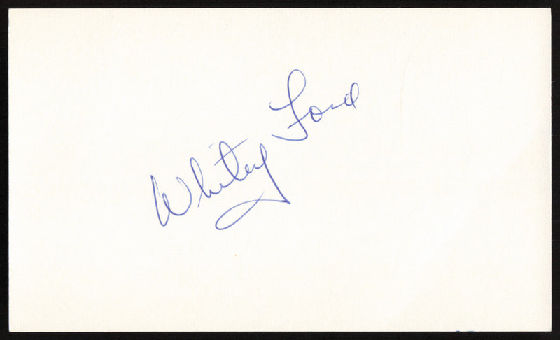 Whitey Ford Autographed 3x5 Index Card New York Yankees SKU #259569