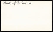 Burleigh Grimes Autographed 3x5 Index Card Los Angeles Dodgers, Pittsburgh Pirates SKU #259579