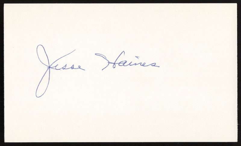 Jesse Haines Autographed 3x5 Index Card St. Louis Cardinals SKU #259592