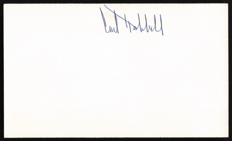 Carl Hubbell Autographed 3x5 Index Card New York Giants SKU #259594