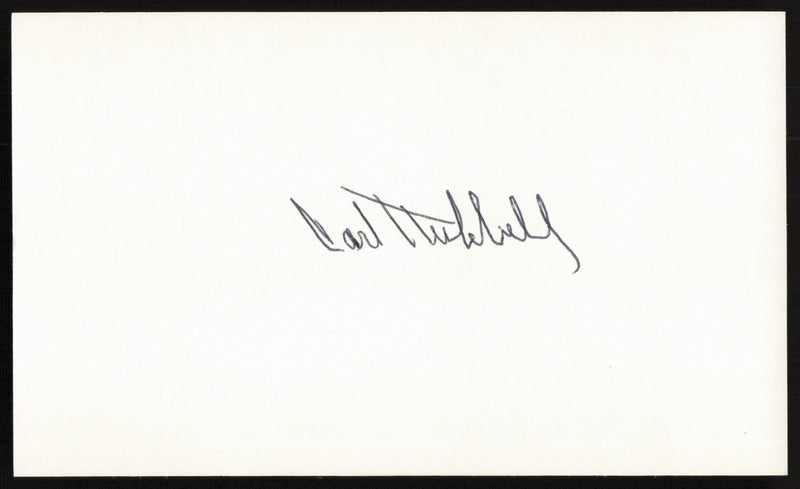 Carl Hubbell Autographed 3x5 Index Card New York Giants SKU #259595