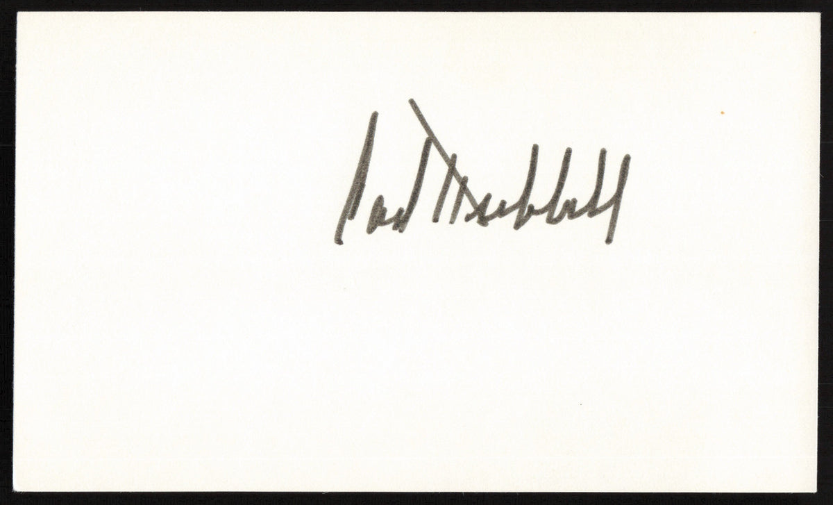 Carl Hubbell Autographed 3x5 Index Card New York Giants SKU #259596