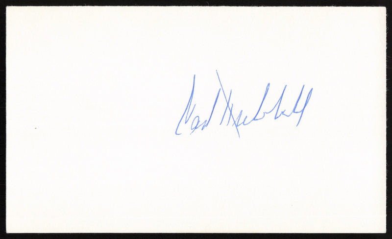 Carl Hubbell Autographed 3x5 Index Card New York Giants SKU #259597