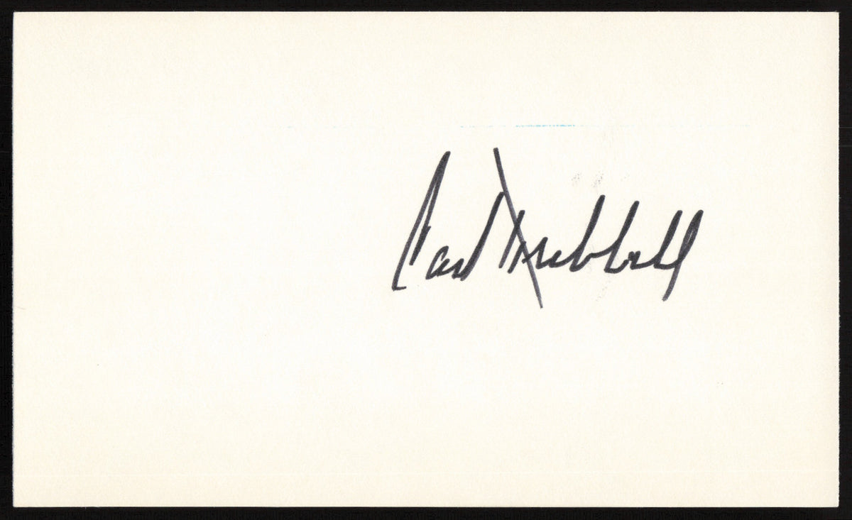 Carl Hubbell Autographed 3x5 Index Card New York Giants SKU #259598