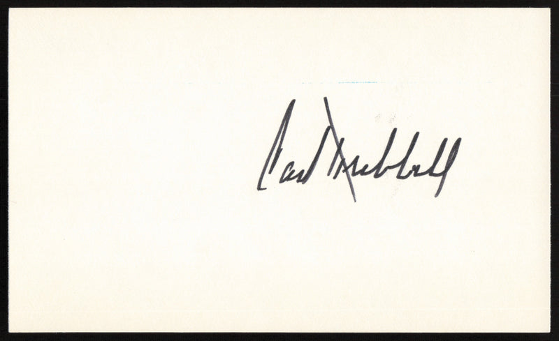 Carl Hubbell Autographed 3x5 Index Card New York Giants SKU #259598