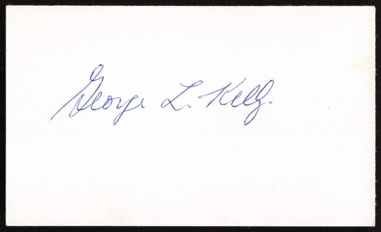 George Kelly Autographed 3x5 Index Card New York Giants SKU #259602