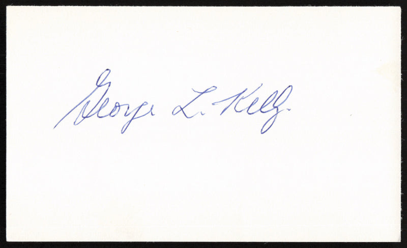George Kelly Autographed 3x5 Index Card New York Giants SKU #259602