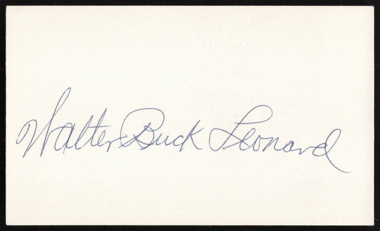 Walter Buck Leonard Autographed 3x5 Index Card Negro Leagues SKU #259604