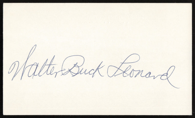 Walter Buck Leonard Autographed 3x5 Index Card Negro Leagues SKU #259604