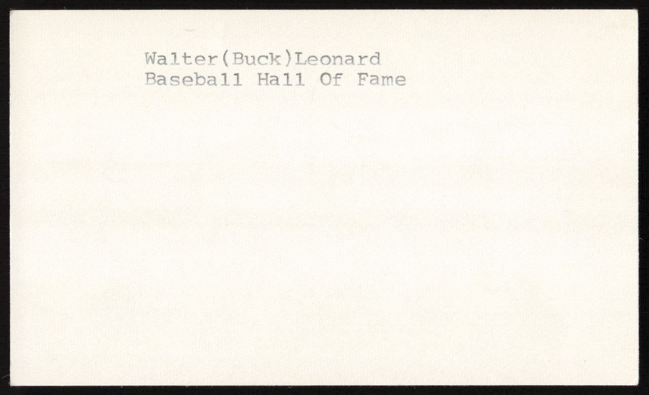 Walter Buck Leonard Autographed 3x5 Index Card Negro Leagues SKU #259604
