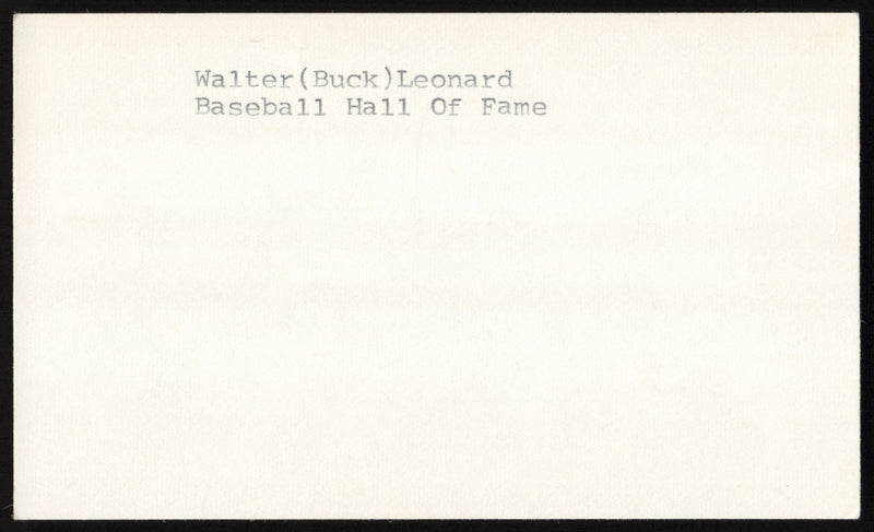 Walter Buck Leonard Autographed 3x5 Index Card Negro Leagues SKU #259604