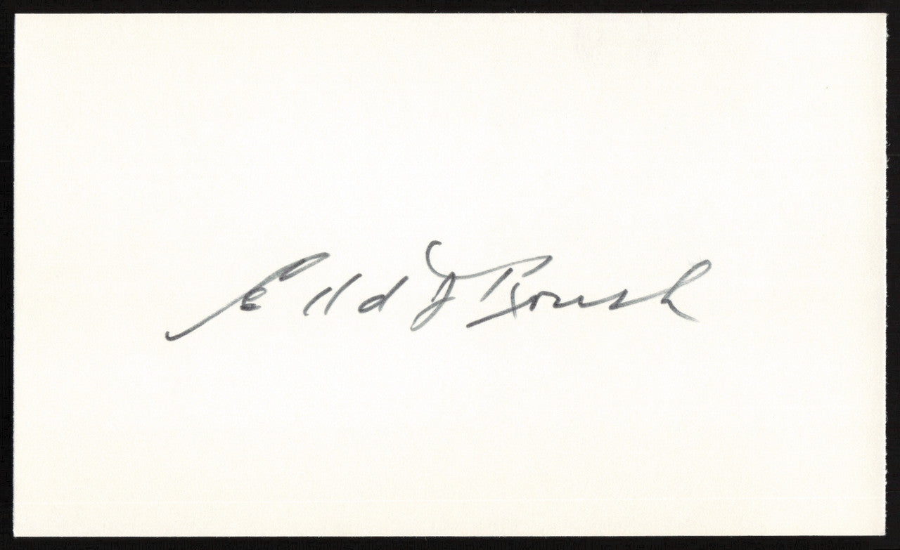 Edd Roush Autographed 3x5 Index Card Cincinnati Reds SKU #259610