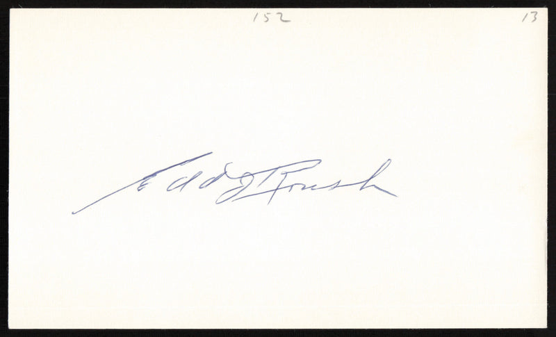 Edd Roush Autographed 3x5 Index Card Cincinnati Reds SKU #259614