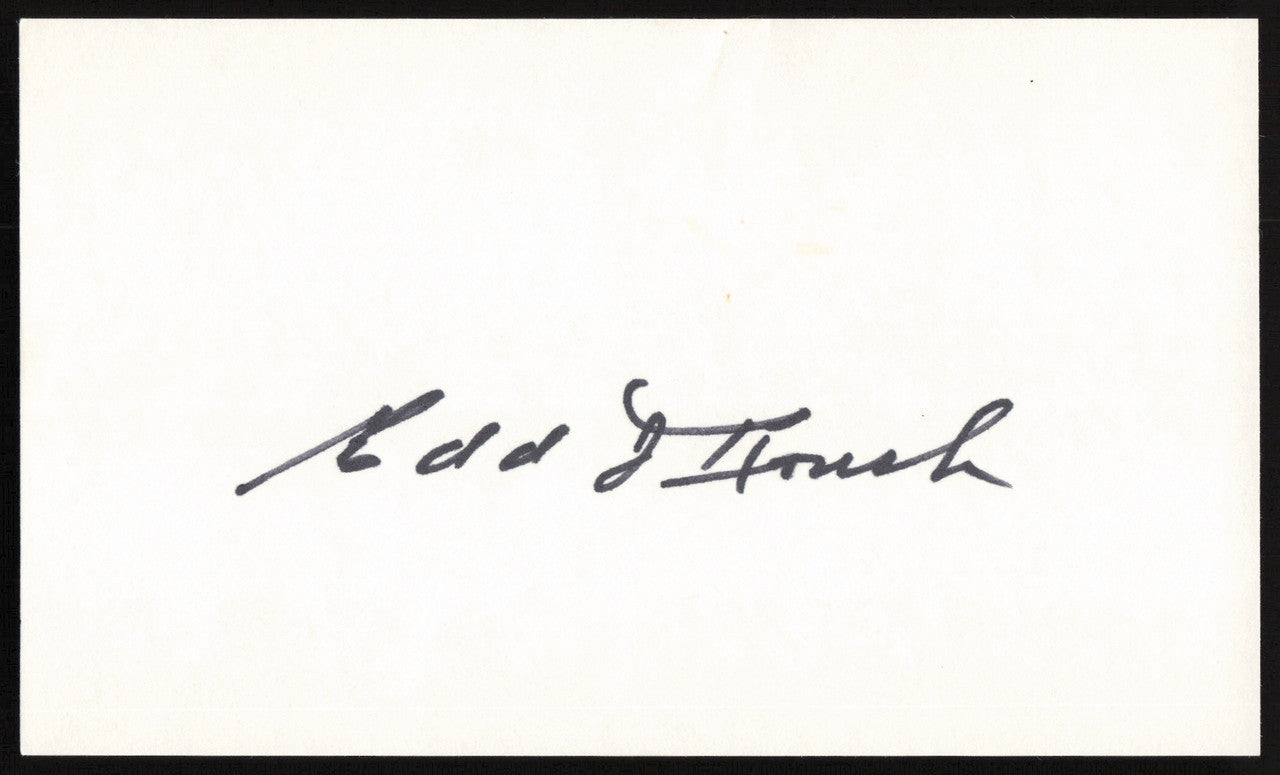 Edd Roush Autographed 3x5 Index Card Cincinnati Reds SKU #259615