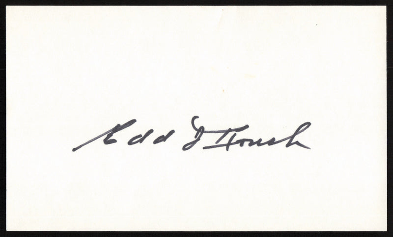 Edd Roush Autographed 3x5 Index Card Cincinnati Reds SKU #259615
