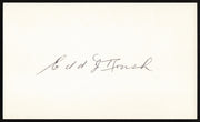 Edd Roush Autographed 3x5 Index Card Cincinnati Reds SKU #259619