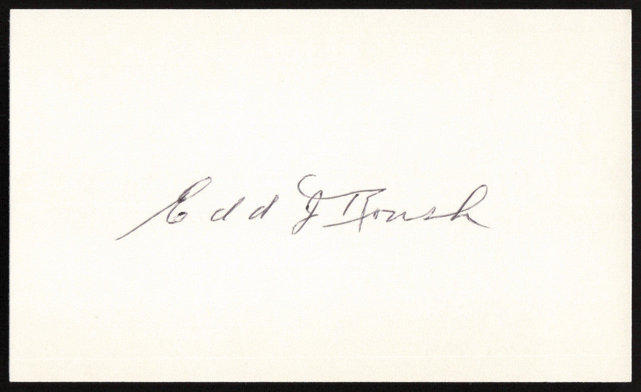 Edd Roush Autographed 3x5 Index Card Cincinnati Reds SKU #259619
