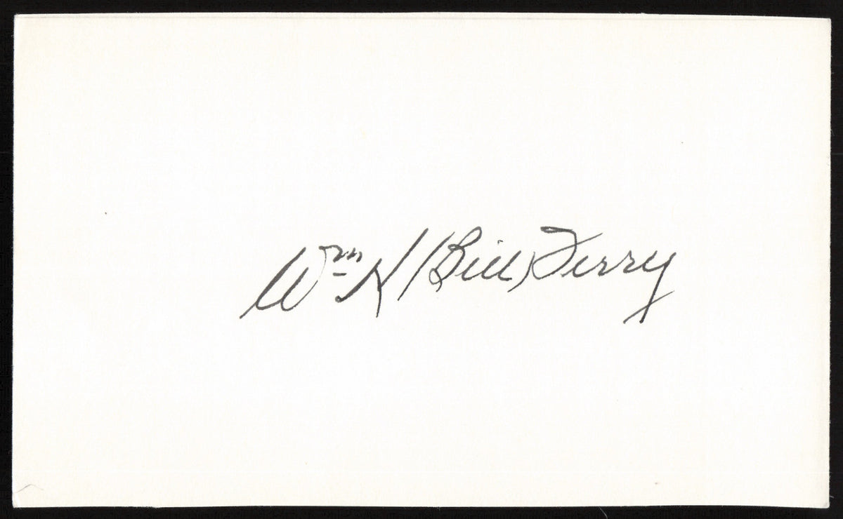 Bill Terry Autographed 3x5 Index Card New York Giants SKU #259624