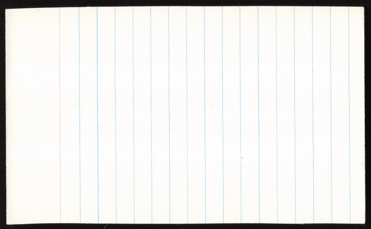 Bill Terry Autographed 3x5 Index Card New York Giants SKU #259624