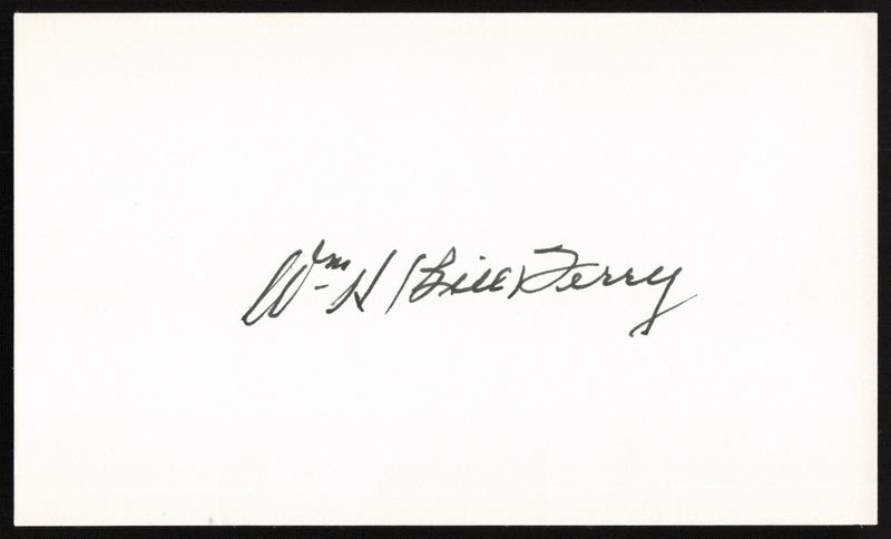 Bill Terry Autographed 3x5 Index Card New York Giants SKU #259625