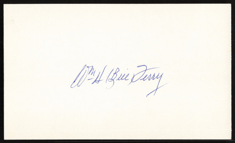 Bill Terry Autographed 3x5 Index Card New York Giants SKU #259628