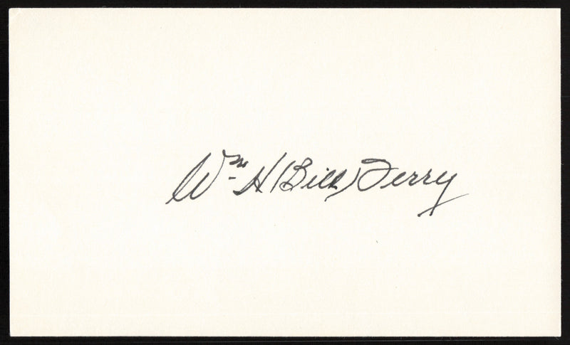 Bill Terry Autographed 3x5 Index Card New York Giants SKU #259630