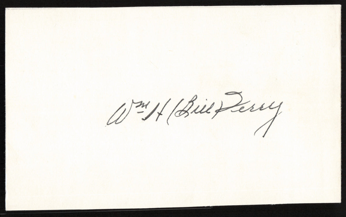 Bill Terry Autographed 3x5 Index Card New York Giants SKU #259631