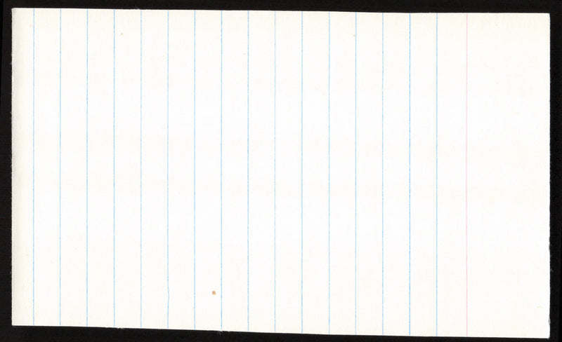 Bill Terry Autographed 3x5 Index Card New York Giants SKU #259631