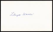Lloyd Waner Autographed 3x5 Index Card Pittsburgh Pirates SKU #259633