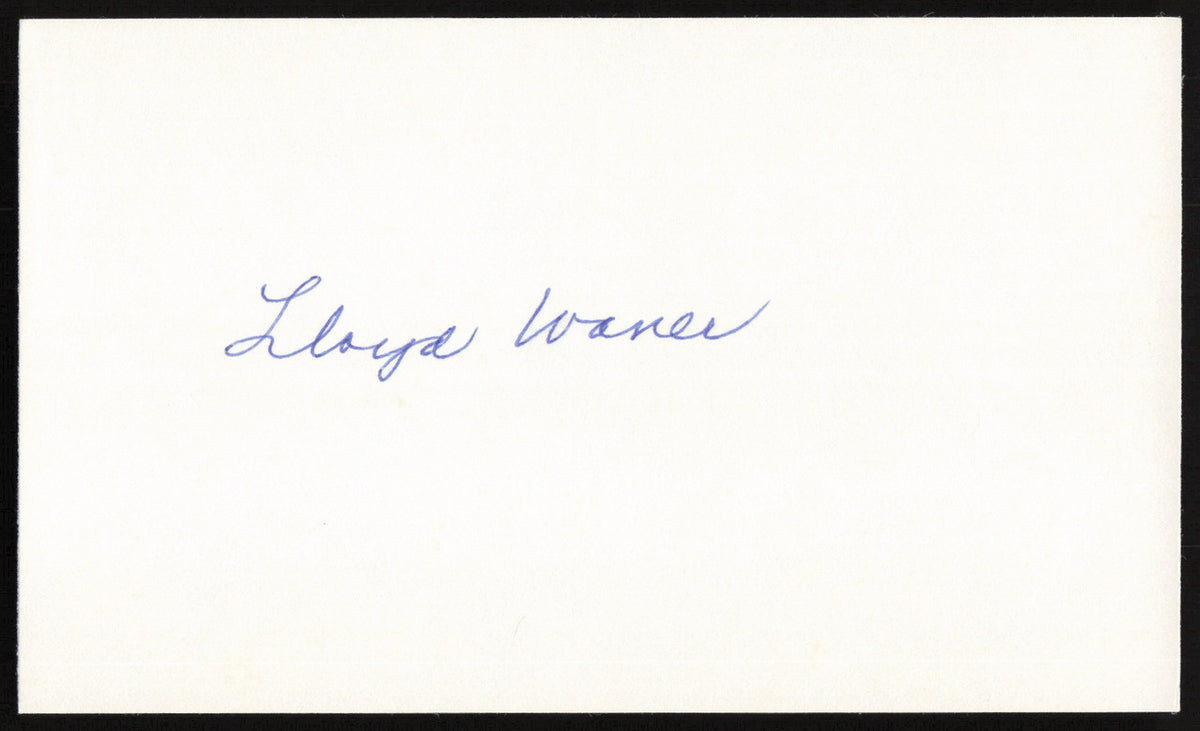 Lloyd Waner Autographed 3x5 Index Card Pittsburgh Pirates SKU #259633