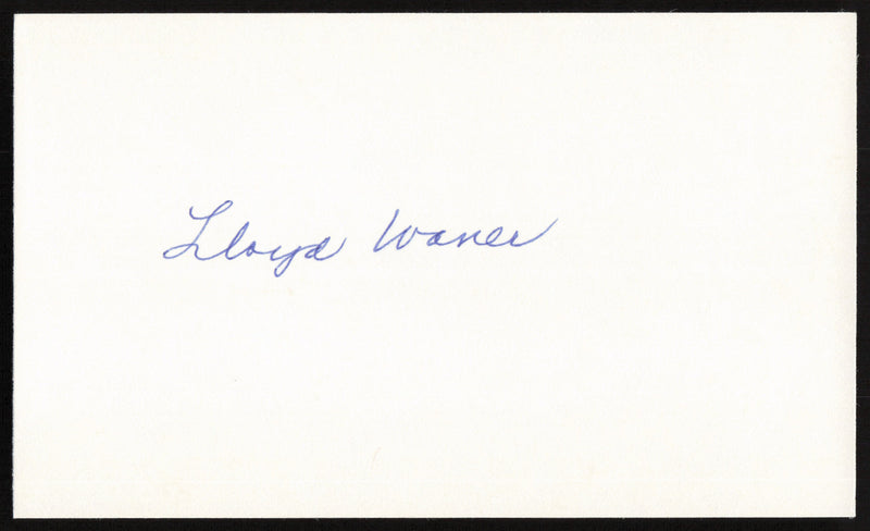 Lloyd Waner Autographed 3x5 Index Card Pittsburgh Pirates SKU #259633