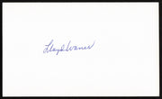 Lloyd Waner Autographed 3x5 Index Card Pittsburgh Pirates SKU #259634
