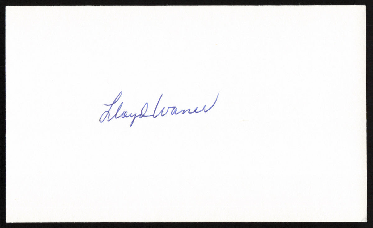 Lloyd Waner Autographed 3x5 Index Card Pittsburgh Pirates SKU #259634