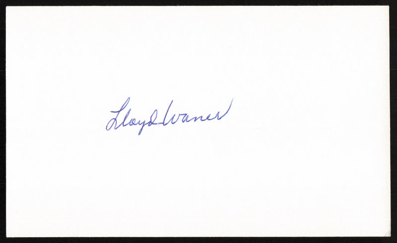 Lloyd Waner Autographed 3x5 Index Card Pittsburgh Pirates SKU #259634