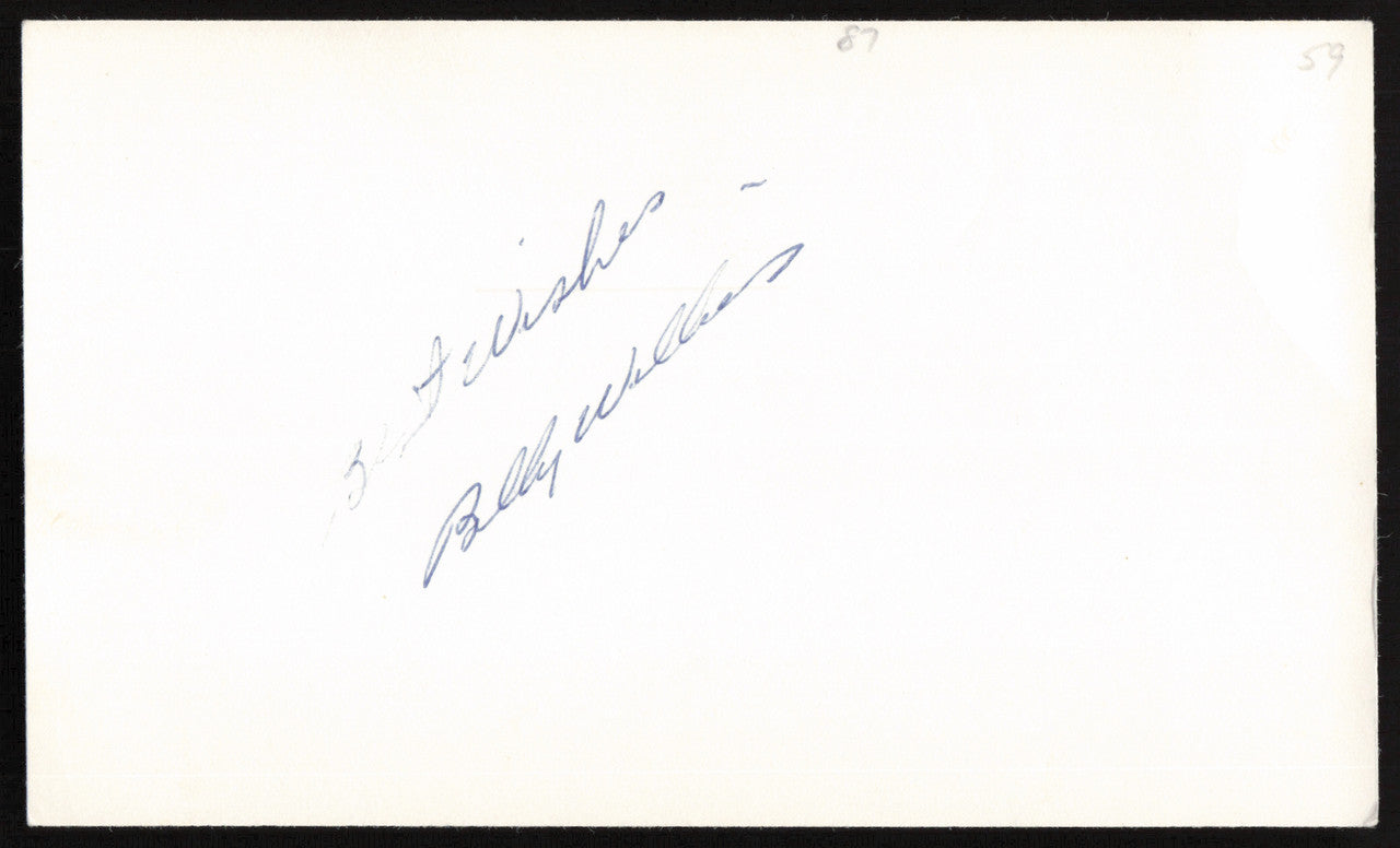 Billy Williams Autographed 3x5 Index Card Chicago Cubs SKU #259635