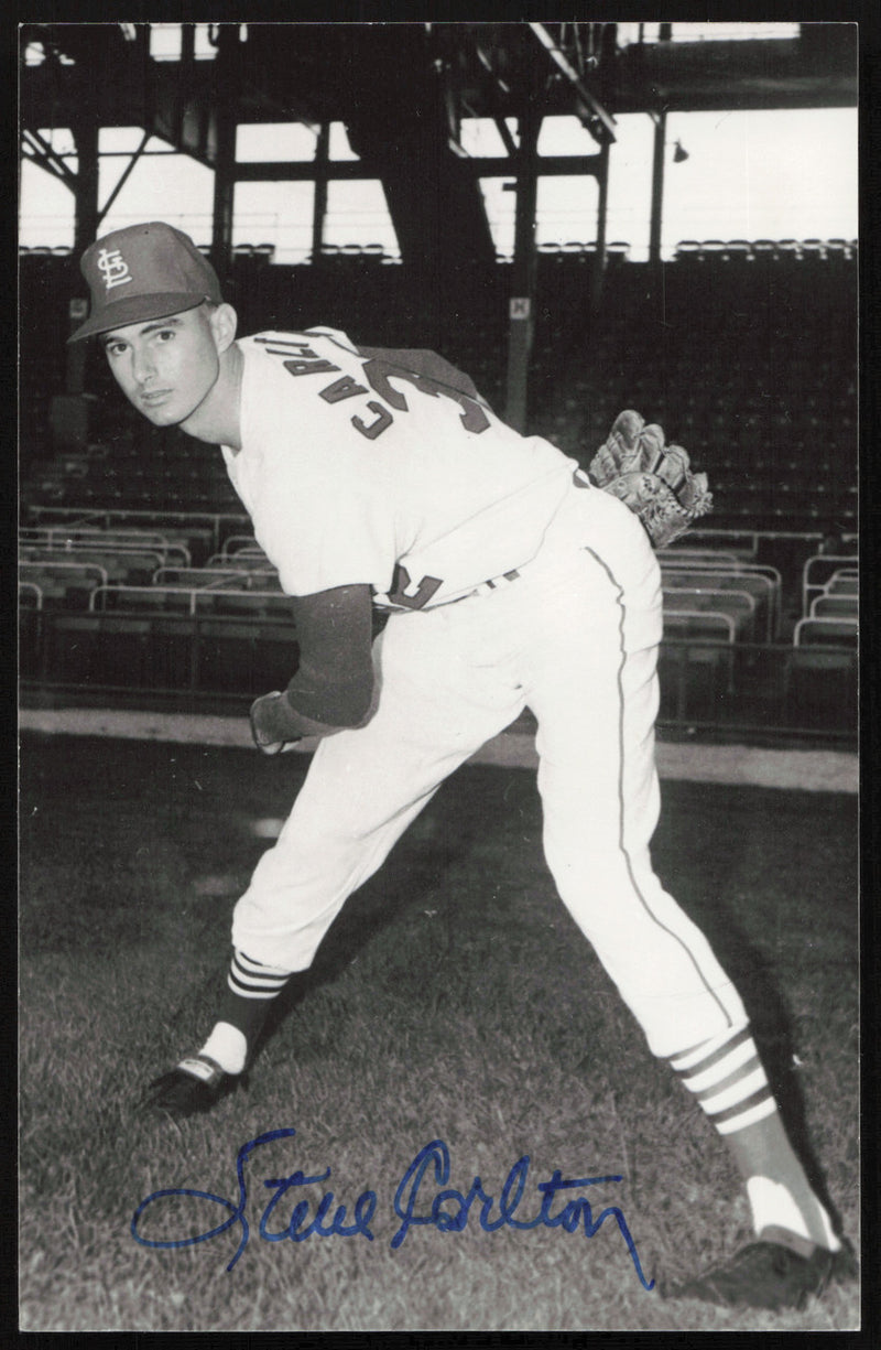 Steve Carlton Autographed 3.5x5.5 Postcard St. Louis Cardinals SKU #259638